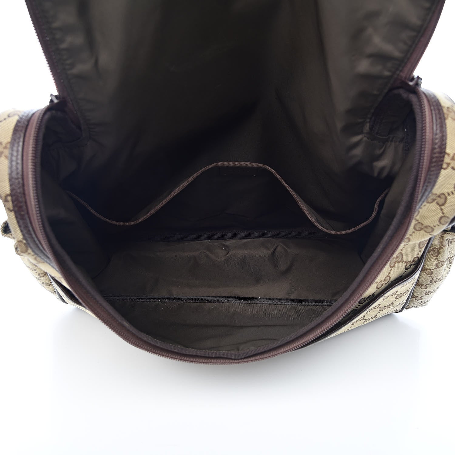 Gucci Monogram Natural Pigskin Large Diaper Bag Beige Ebony Cocoa Dark Chocolate 5 of 12