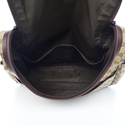 Gucci Monogram Natural Pigskin Large Diaper Bag Beige Ebony Cocoa Dark Chocolate 5 of 12