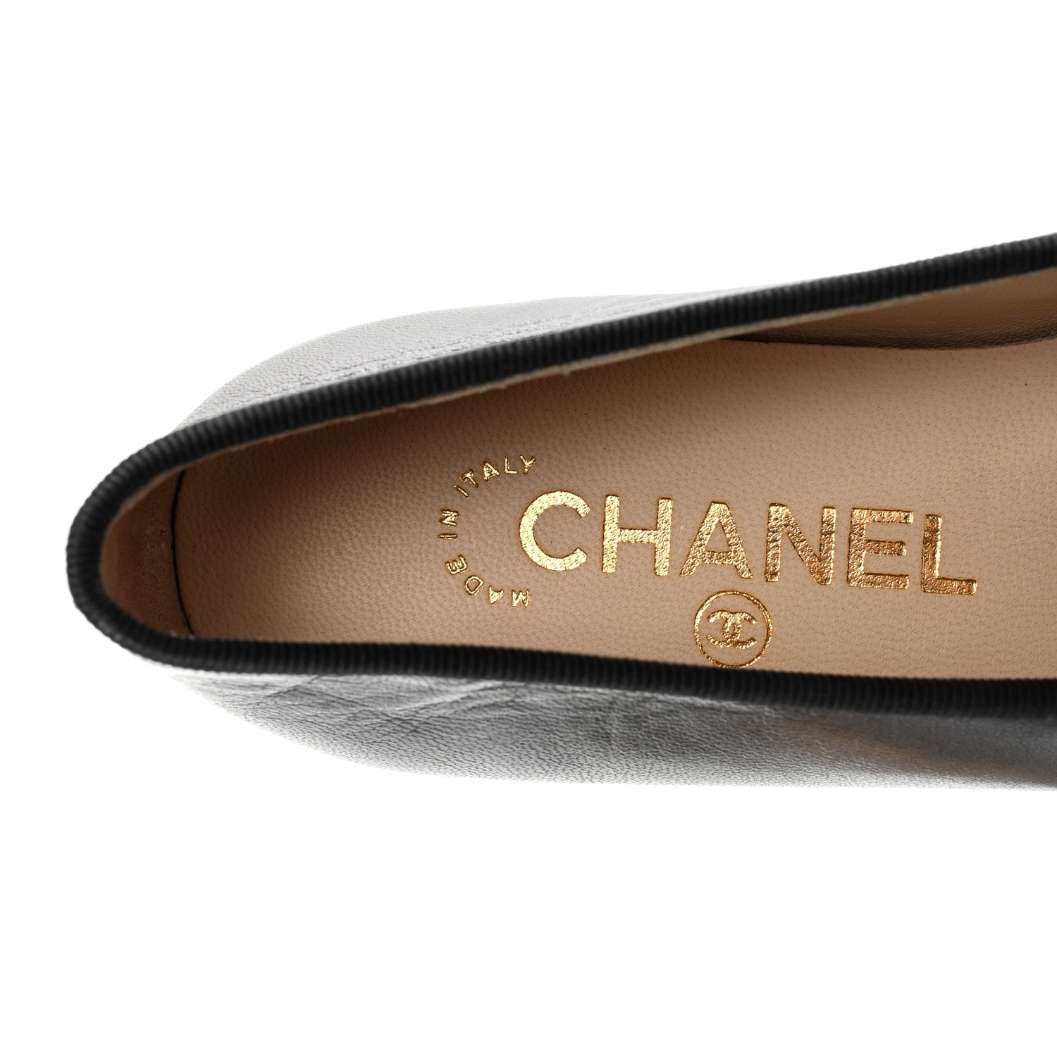 Chanel Lambskin Patent CC Cap Toe Ballerina Flats 35.5 Black 7 of 11