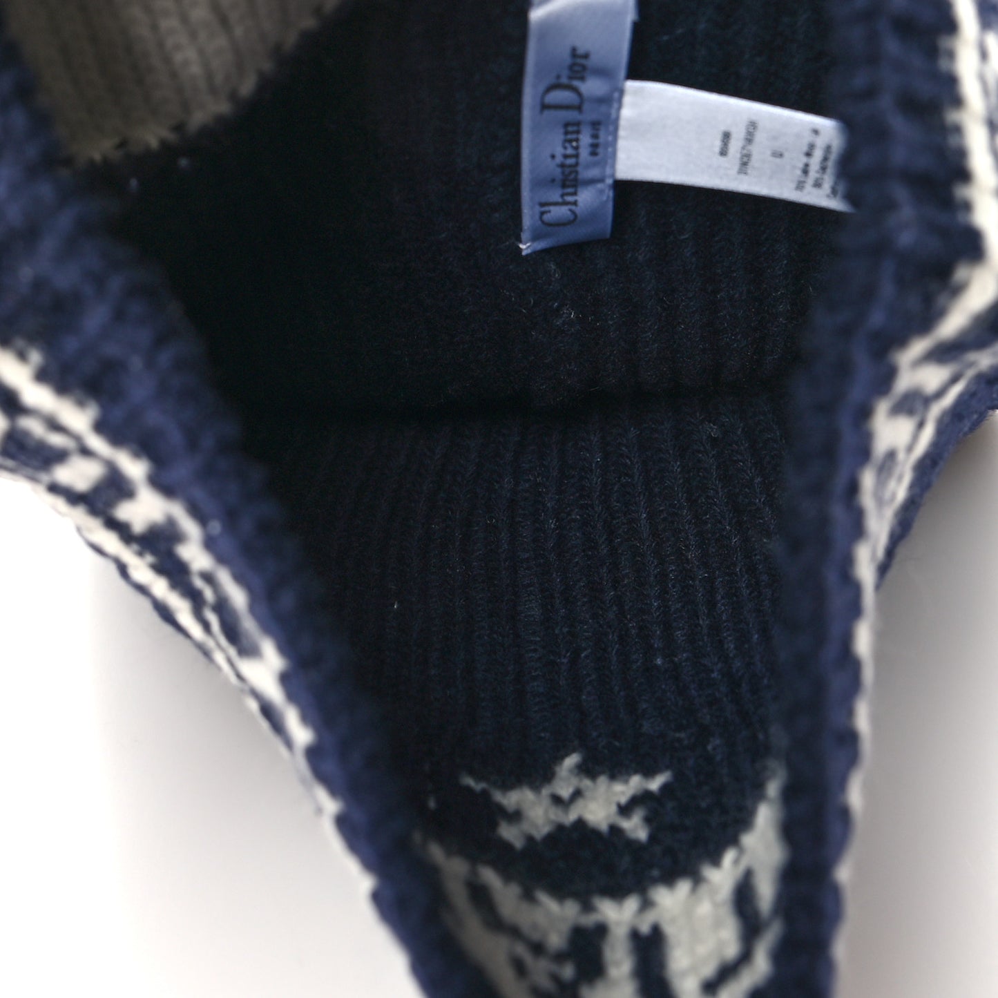 Wool Cashmere Star Beanie Blue Marine