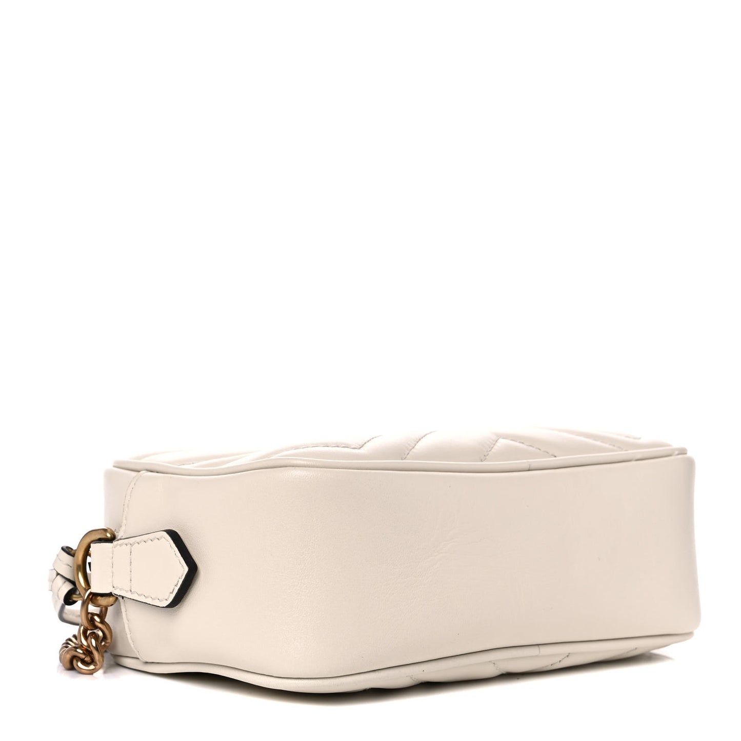Calfskin Matelasse Mini GG Marmont Chain Shoulder Bag White