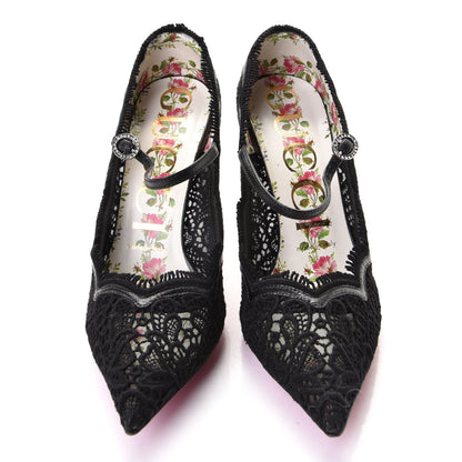 Gucci Lace Pizzo Venice Pumps 36.5 Black 5 of 8