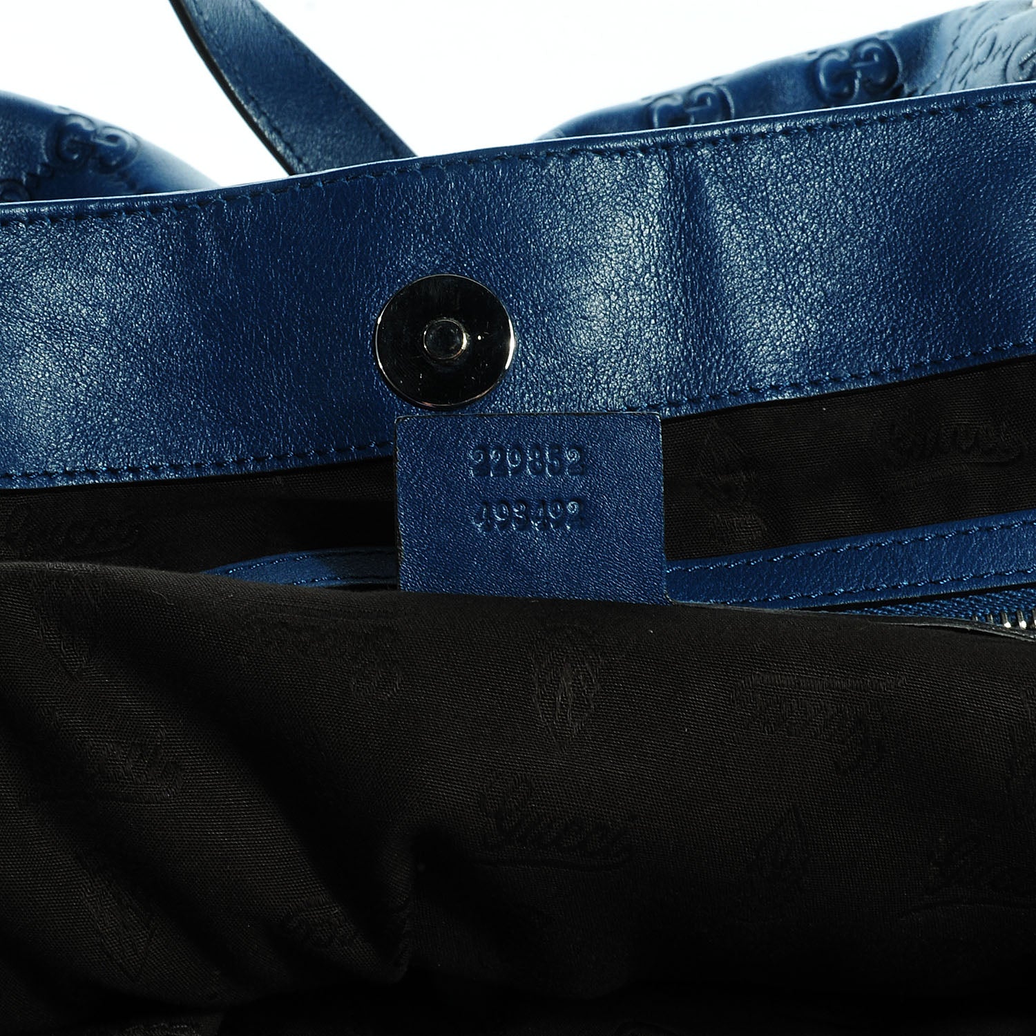 Gucci Guccissima Medium Icon Bit Tote Blue 7 of 7