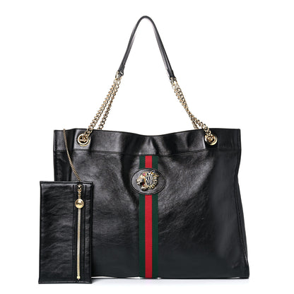 Gucci Calfskin Large Rajah Chain Tote Black 1 of 17