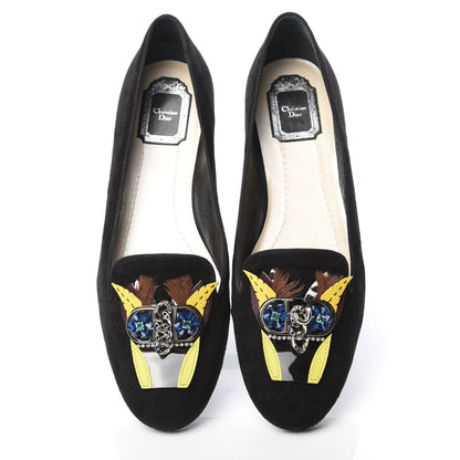 Christian Dior Suede Embellished Slipper Loafer 40.5 Black 5 of 11