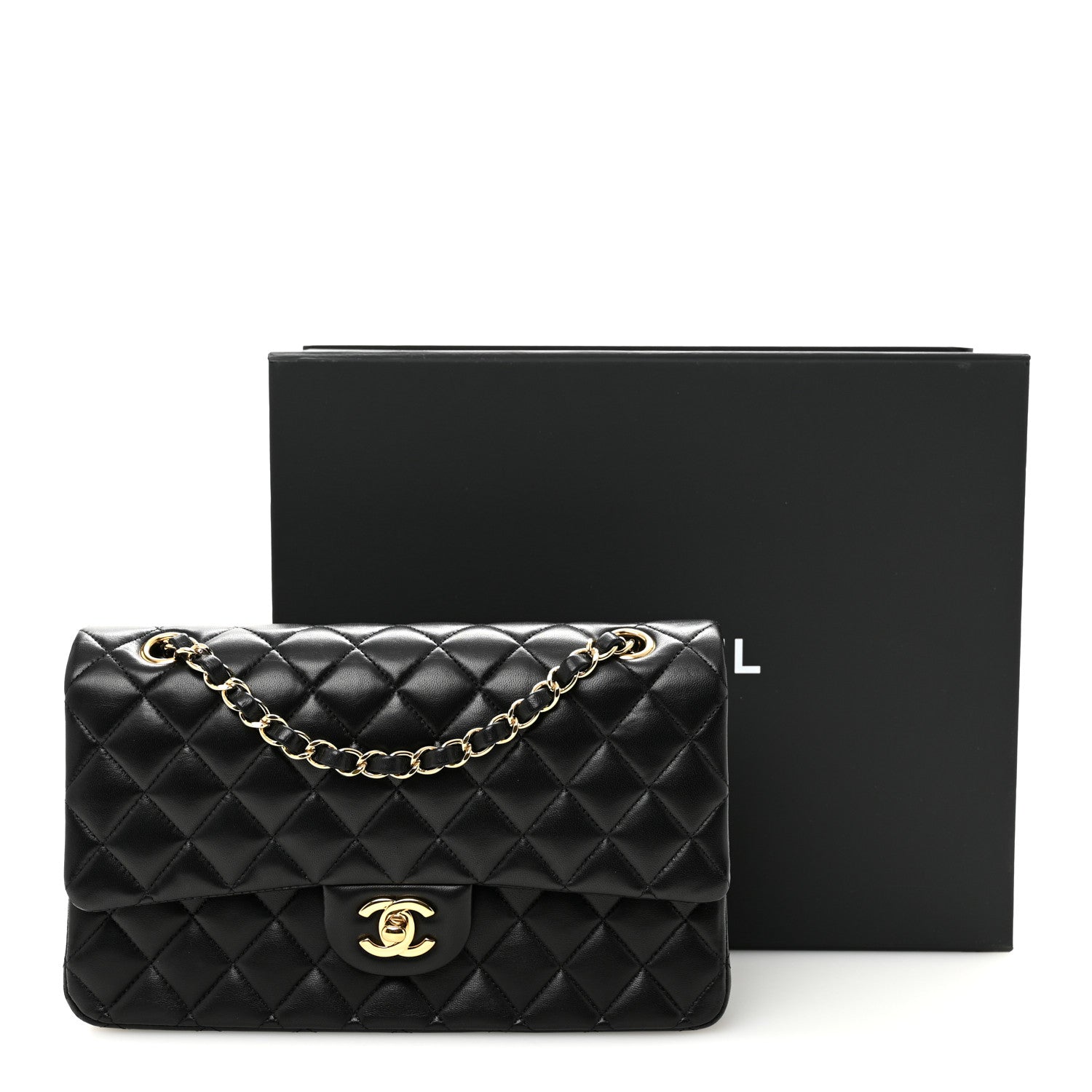 Chanel Lambskin Quilted Medium Double Flap Black 11 of 11