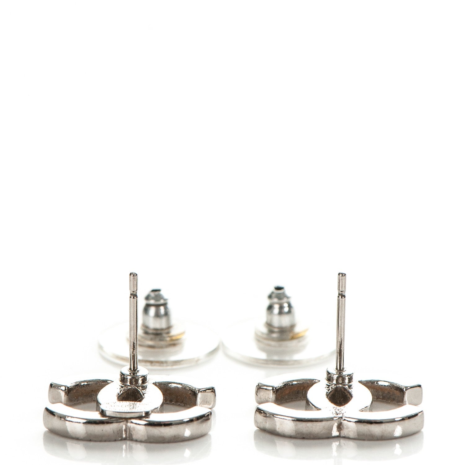 Chanel Crystal CC Earrings Silver 5 of 8