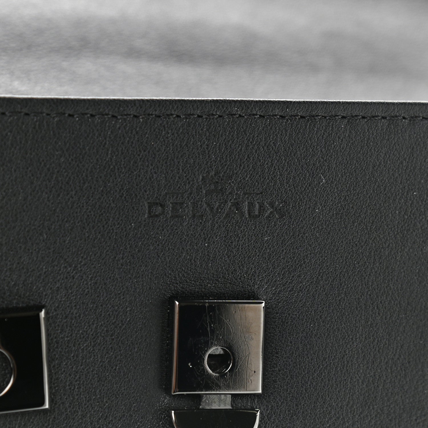 Delvaux Calfskin Embossed Mini Tempete Satchel Black 6 of 11