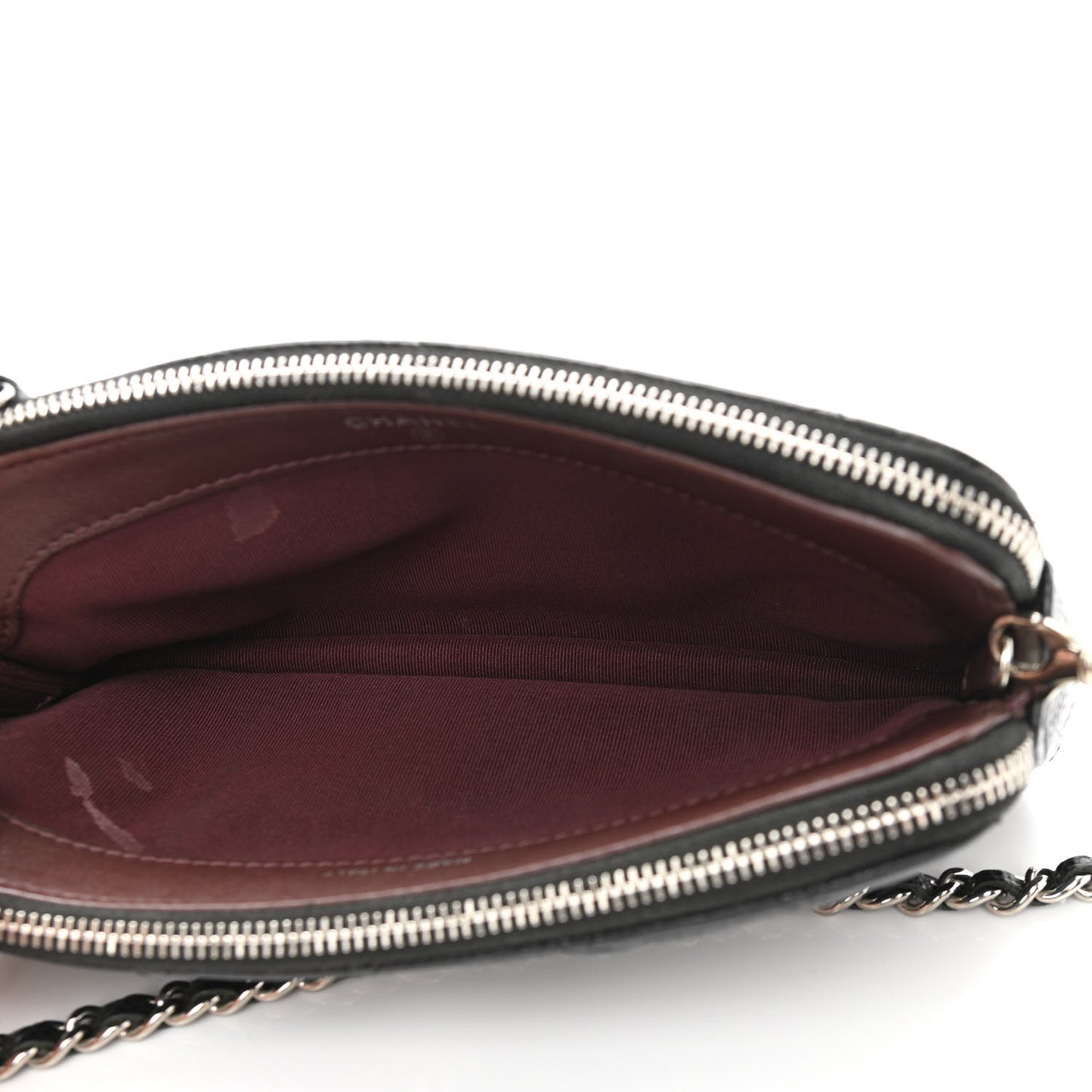 Caviar Quilted Small Clutch With Chain Black
