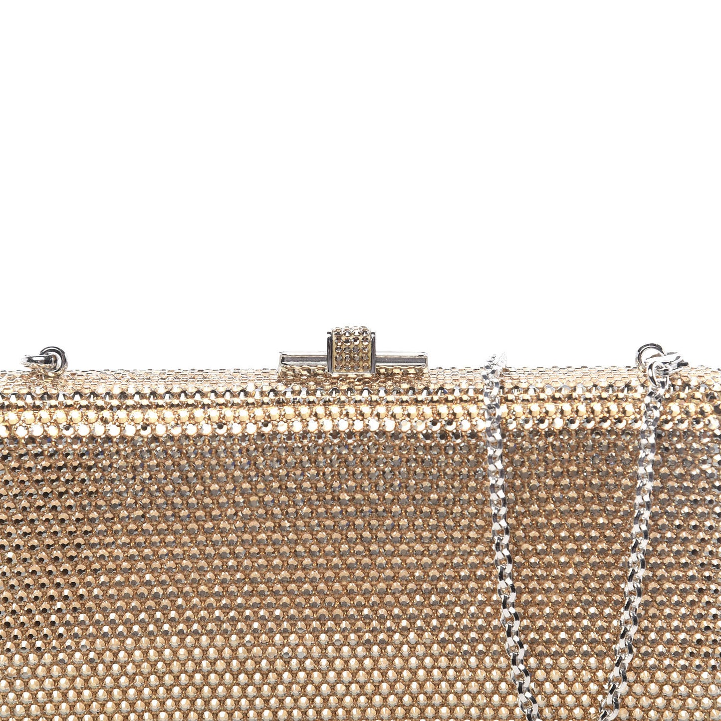 Swarovski Crystal Minaudiere Clutch Silver Gold