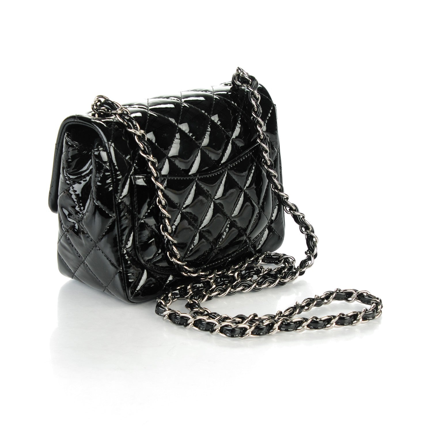 Chanel Patent Calfskin Quilted Mini Square Flap Black 3 of 7