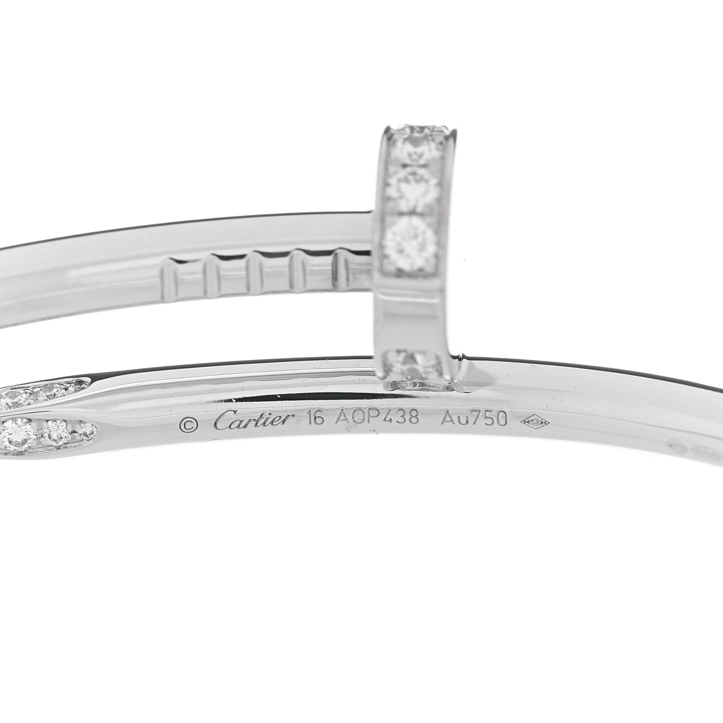 18K White Gold Diamond Juste Un Clou Bracelet 16