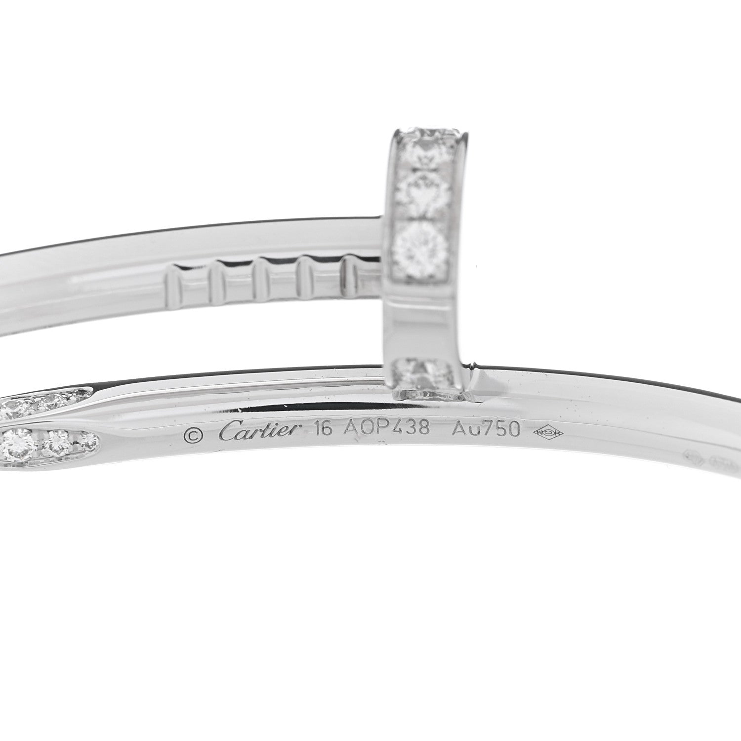 Cartier 18K White Gold Diamond Juste Un Clou Bracelet 16 3 of 3