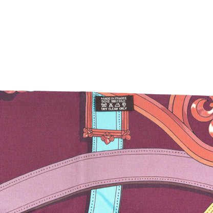 Hermes Silk Cavalcadour Maxi Twilly Bordeaux Canard Fuchsia 2 of 6