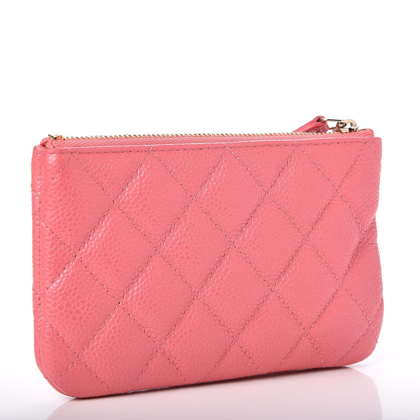 Caviar Quilted Small Cosmetic Case Pink