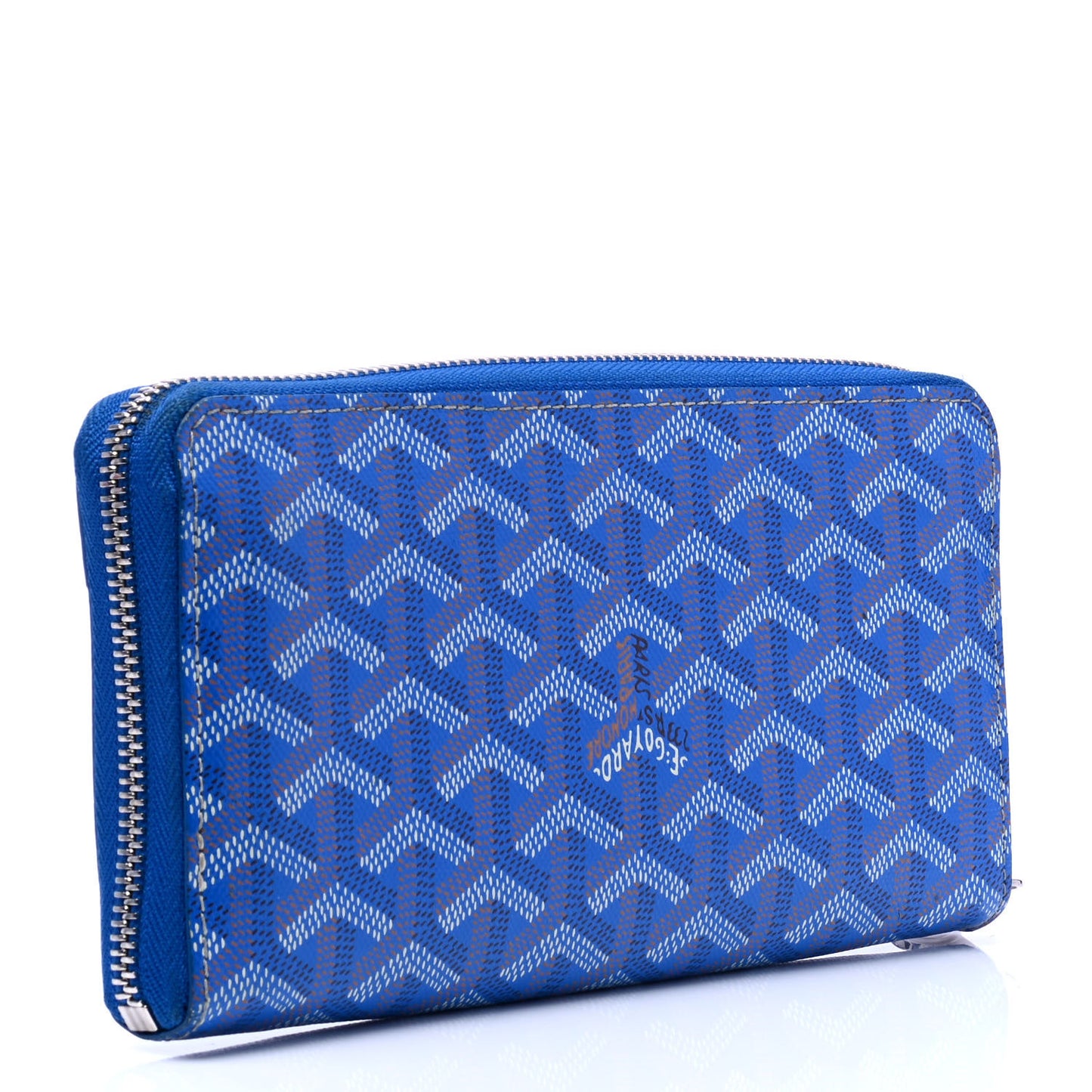 Goyardine Matignon Zip Around GM Wallet Blue