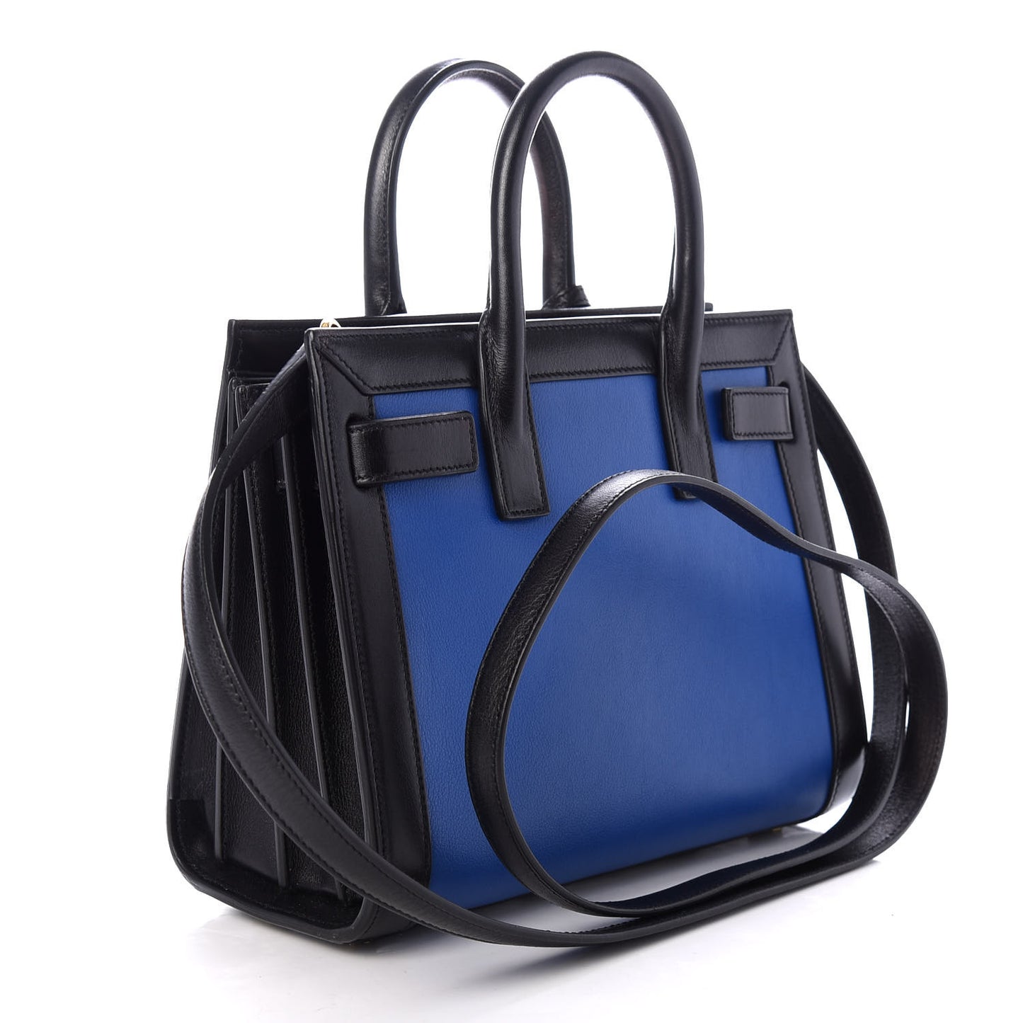 Calfskin Bi-Color Nano Sac De Jour Royal Blue Black