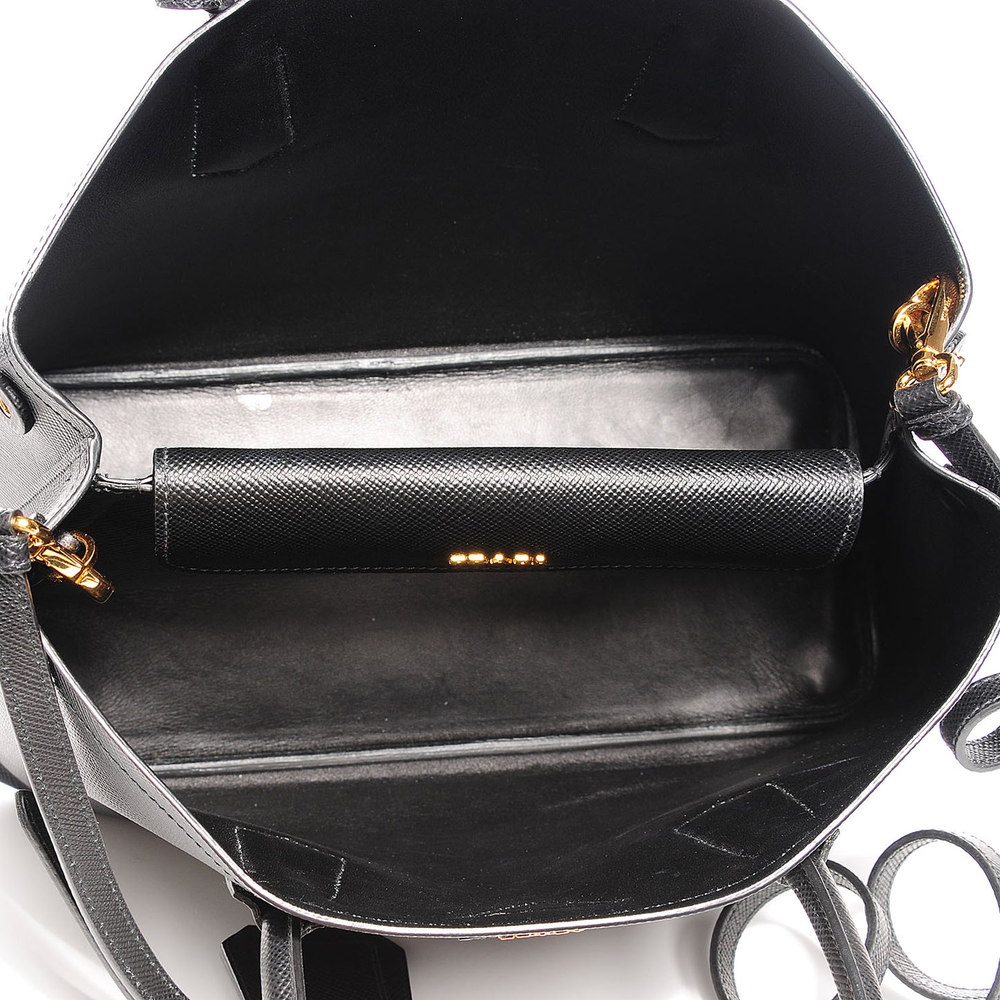 Saffiano Cuir Small Double Bag Nero Black