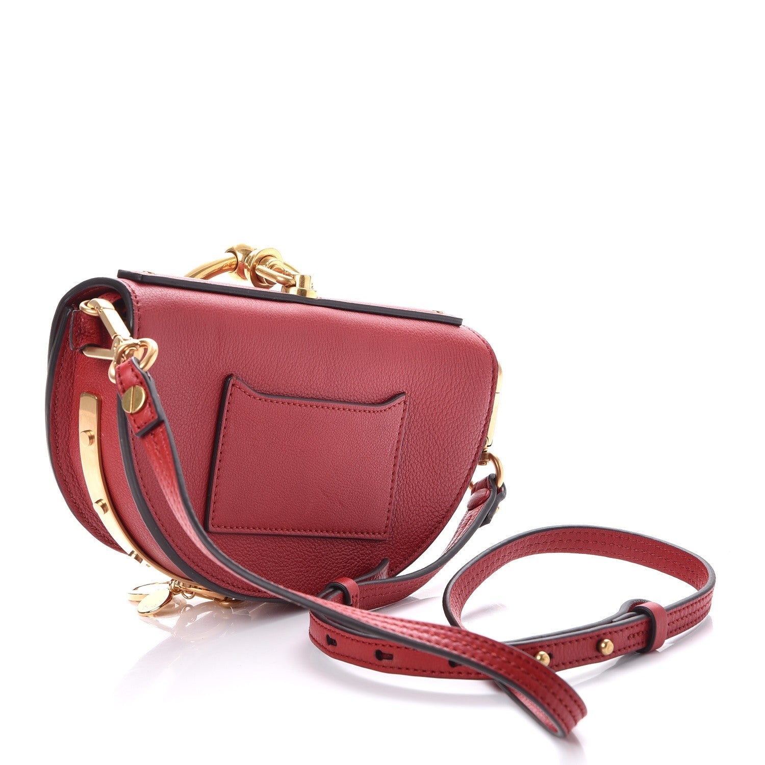 Chloe Calfskin Small Nile Bracelet Minaudiere Bag Dahlia Red 3 of 9
