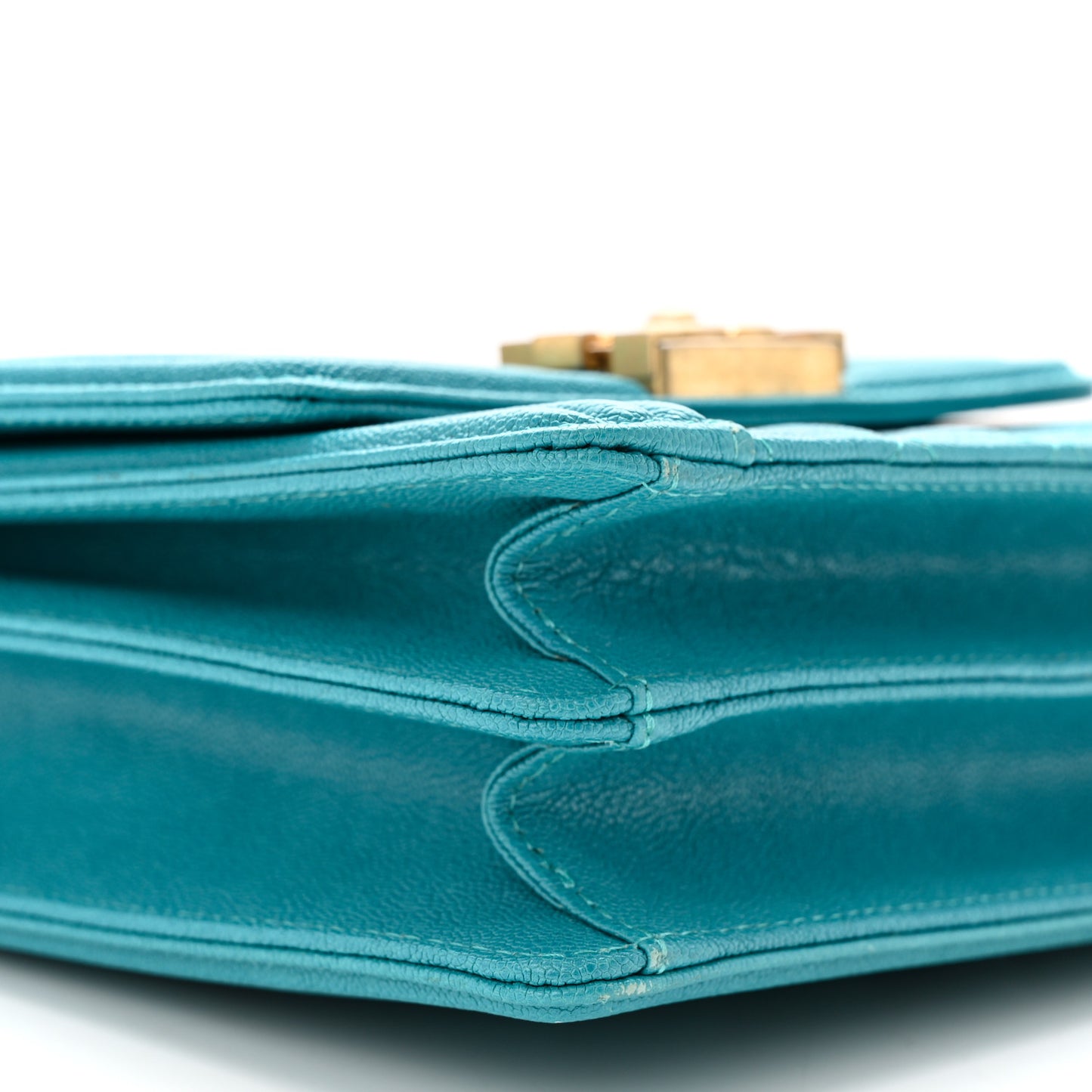 Caviar Quilted North South Boy Flap Turquoise