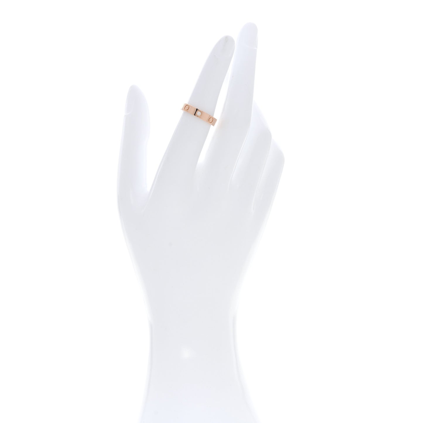 18K Pink Gold Diamond 4mm LOVE Wedding Band Ring 50 5.25