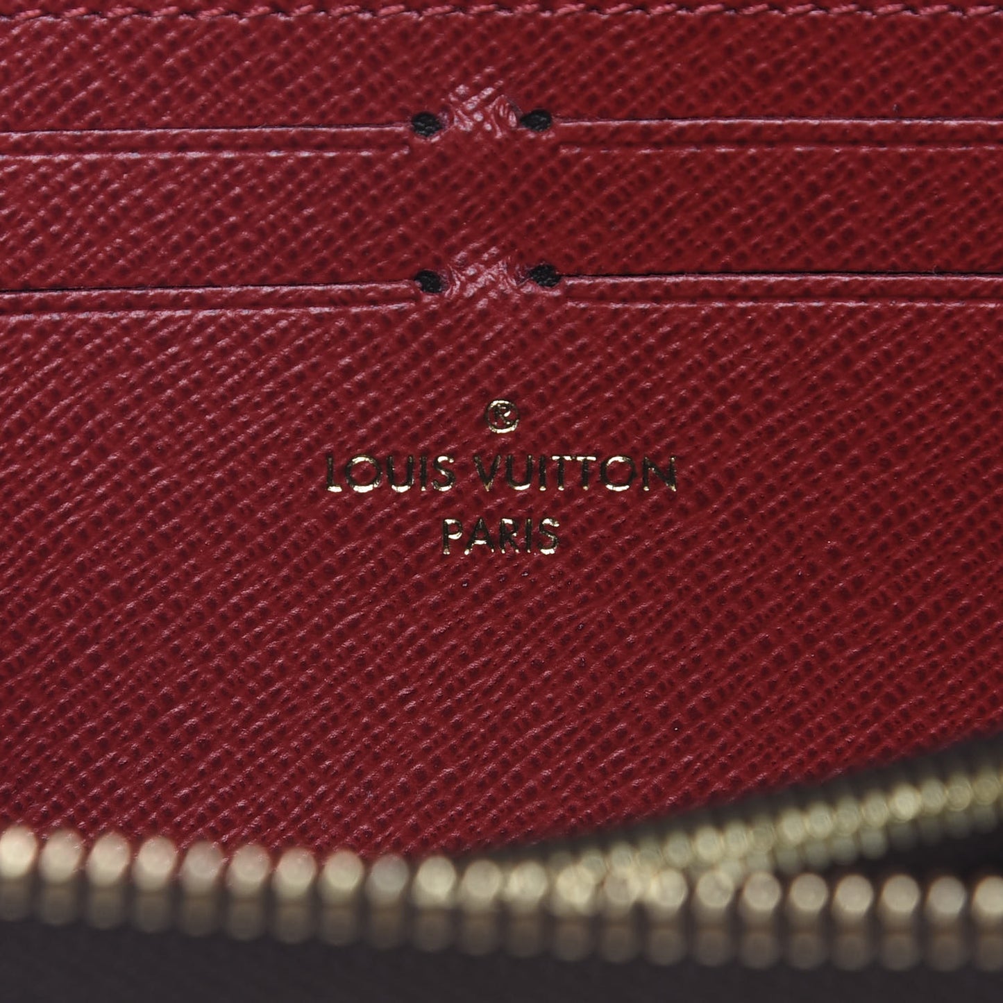 Damier Ebene Clemence Wallet Cherry