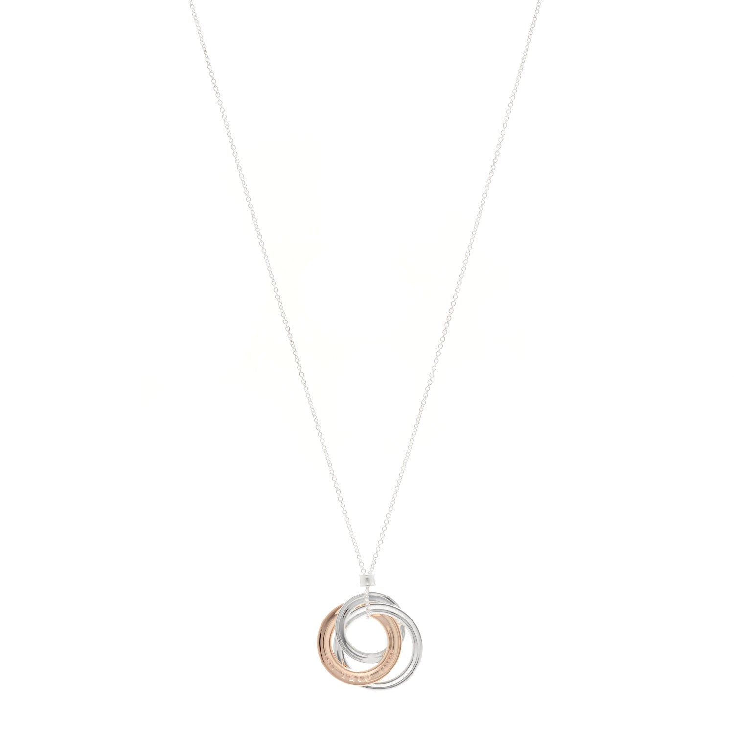Tiffany Sterling Silver Rubedo 1837 Circles Pendant Necklace 1 of 5