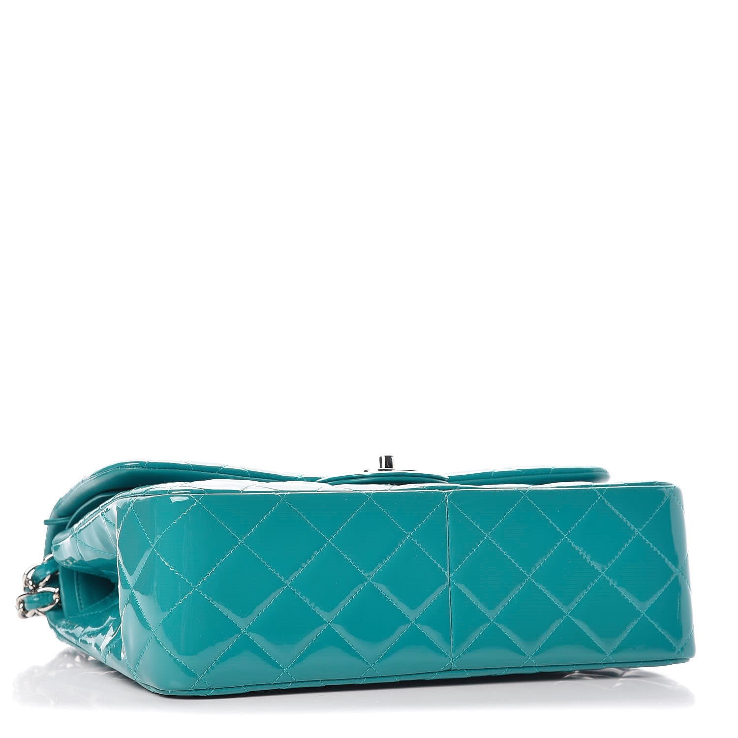 Chanel Patent Calfskin Quilted Jumbo Double Flap Blue 4 of 8