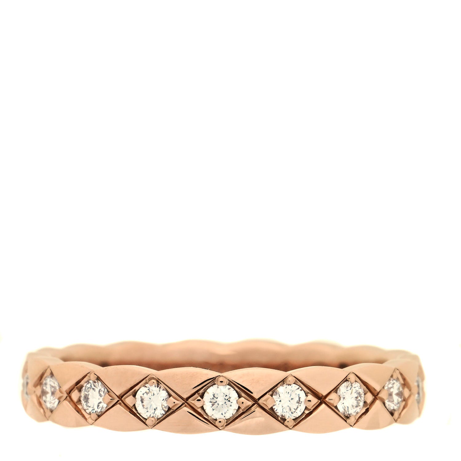 Chanel 18K Beige Gold Diamond Mini Coco Crush Ring 52 6 1 of 5