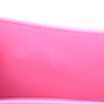 Balenciaga Shiny Calfskin Crocodile Embossed Hourglass Top Handle Bag Mini with Chain Neon Pink 10 of 10