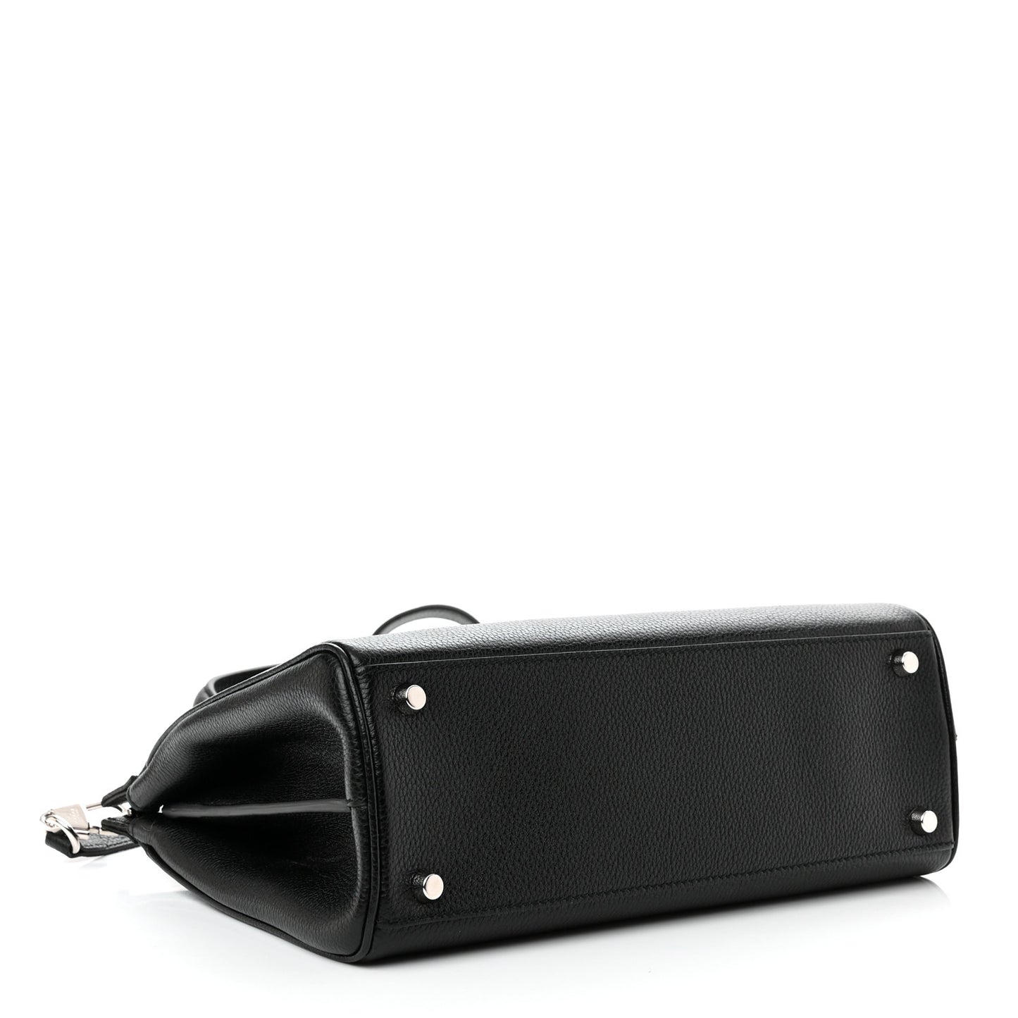 Grainy Calfskin Small Zumi Top Handle Bag Black