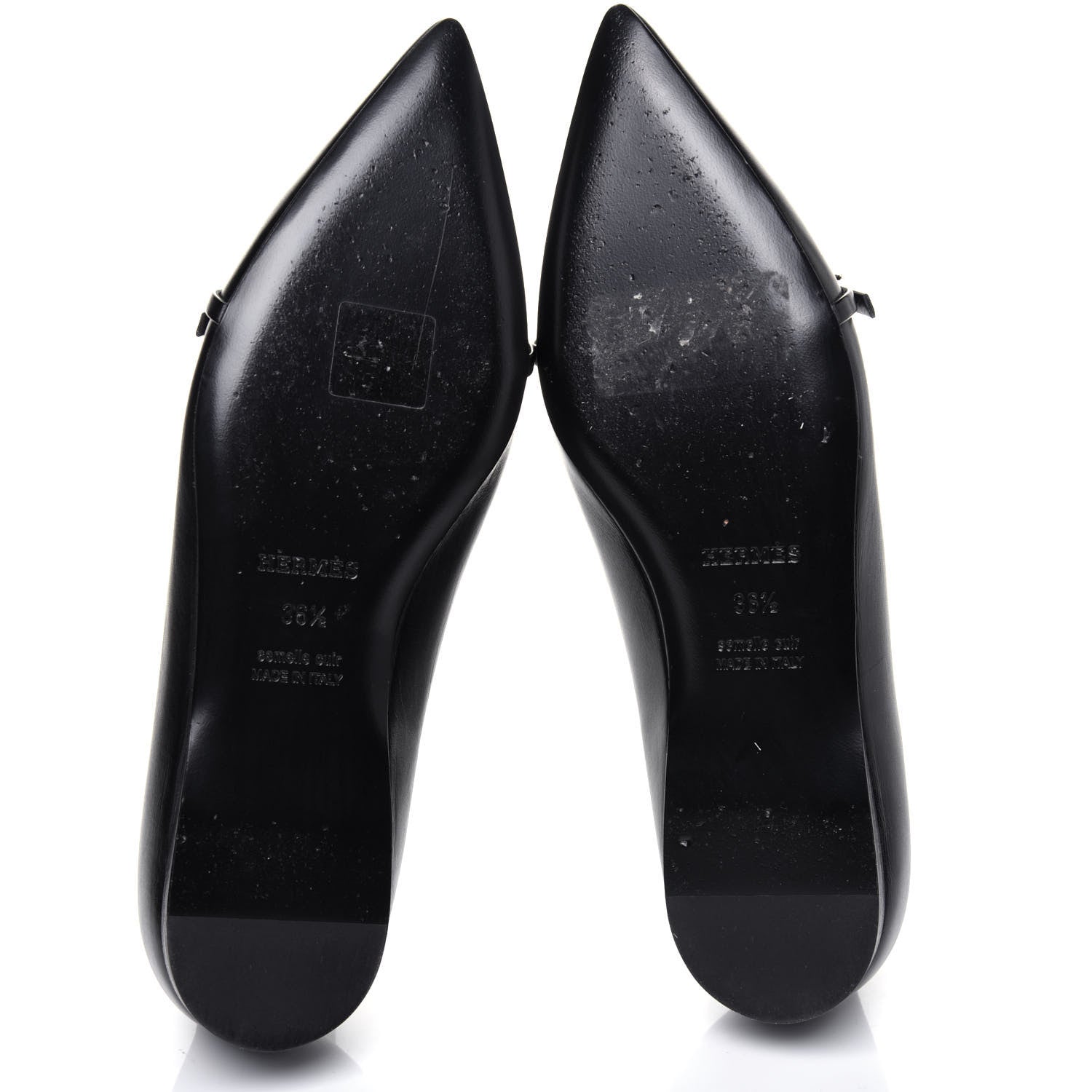 Hermes Calfskin Laura Ballerina Flats 36.5 Black 5 of 9
