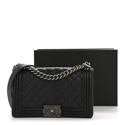 Chanel Calfskin Quilted Medium Boy Flap Black 14 of 14