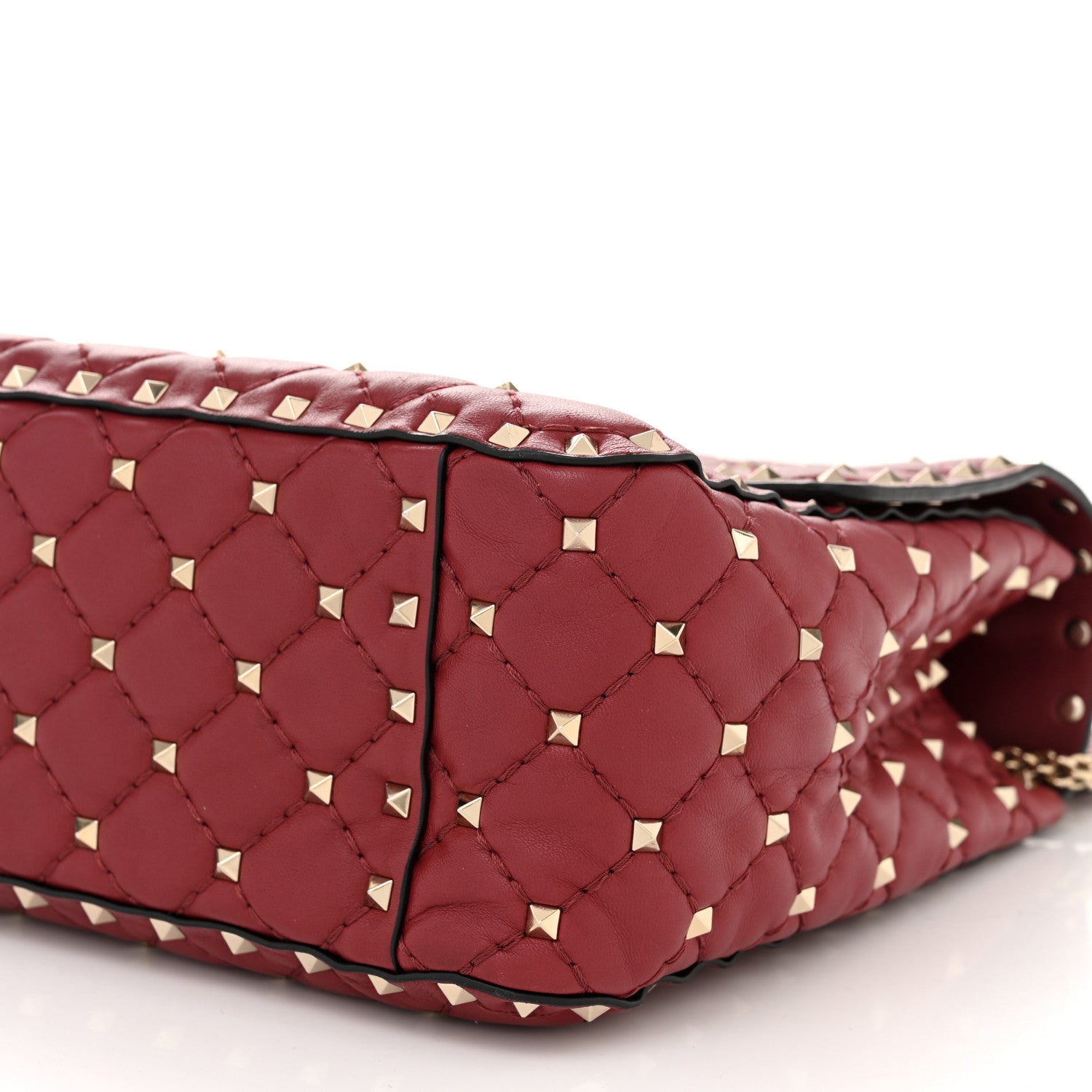 Valentino Garavani Nappa Large Rockstud Spike Shoulder Bag Rubino 10 of 10