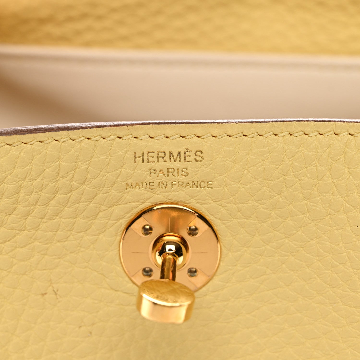 Hermes Taurillon Clemence Verso Mini Lindy 20 Jaune Poussin Craie 6 of 11