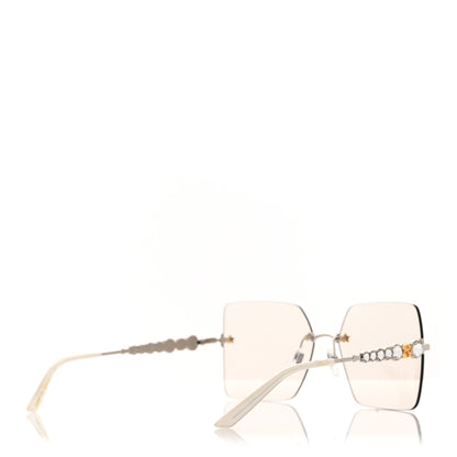 Gucci Crystal Metal Sunglasses GG0644S Gold Silver 4 of 8