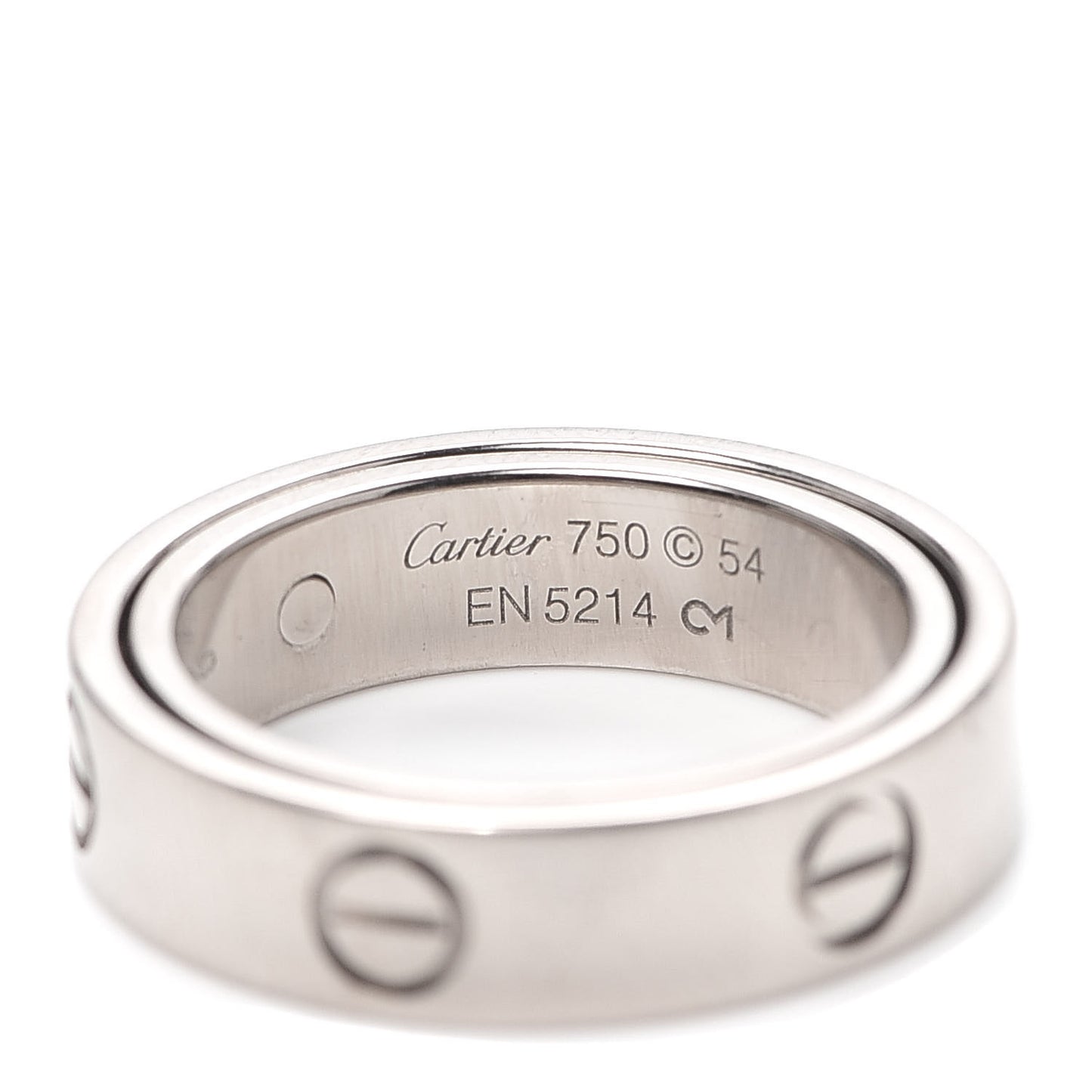 18K White Gold 5.5mm Astro LOVE Ring 54 6.75