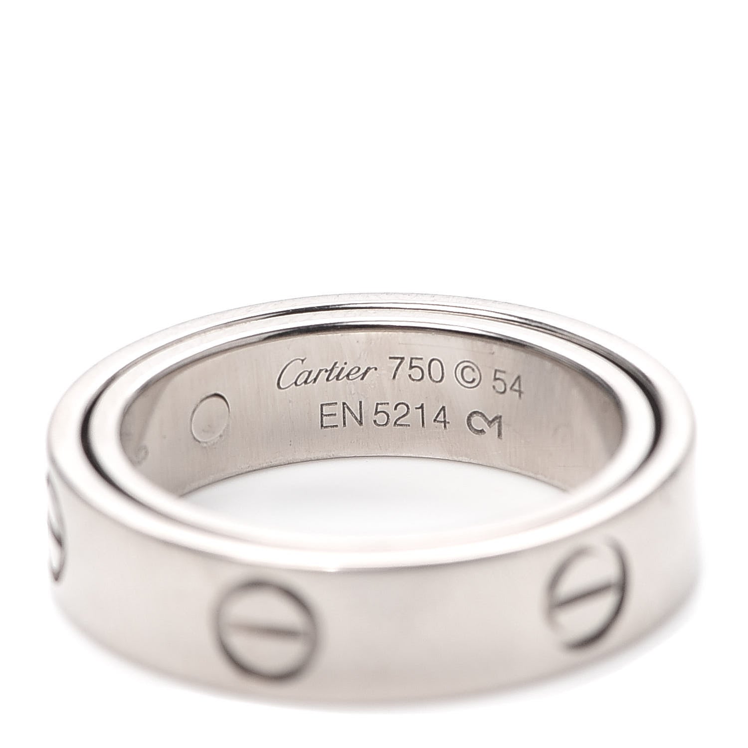 Cartier 18K White Gold 5.5mm Astro LOVE Ring 54 6.75 5 of 6