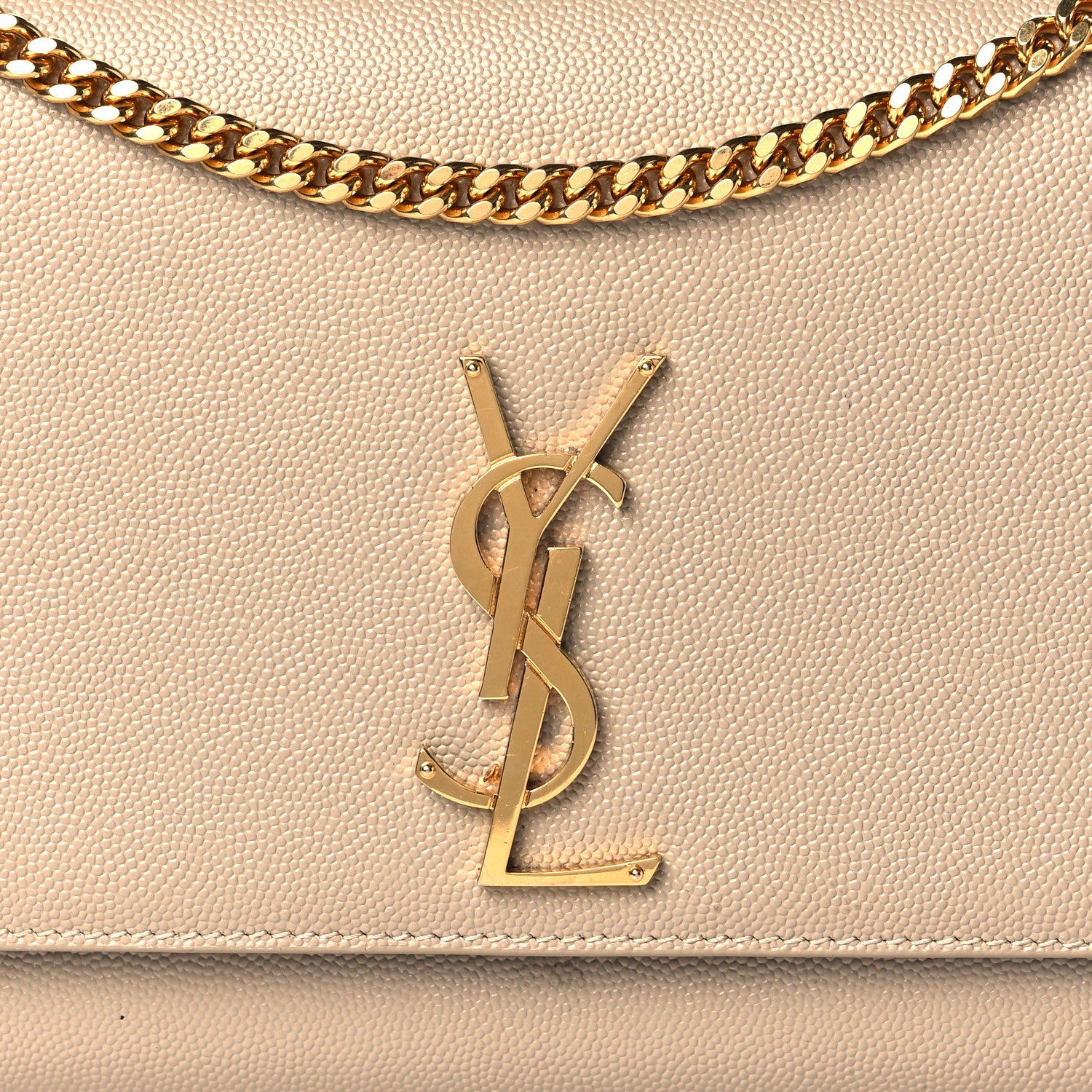 Saint Laurent Grain De Poudre Medium Monogram Kate Satchel Dark Beige 10 of 14