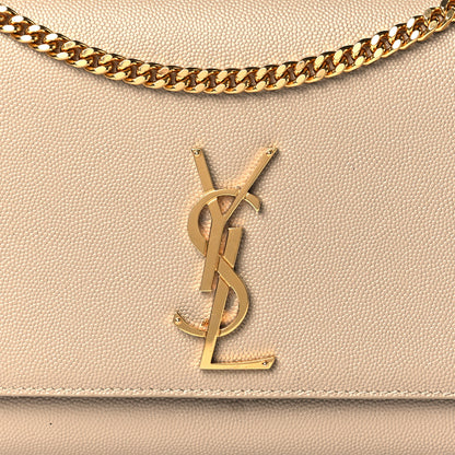 Saint Laurent Grain De Poudre Medium Monogram Kate Satchel Dark Beige 10 of 14