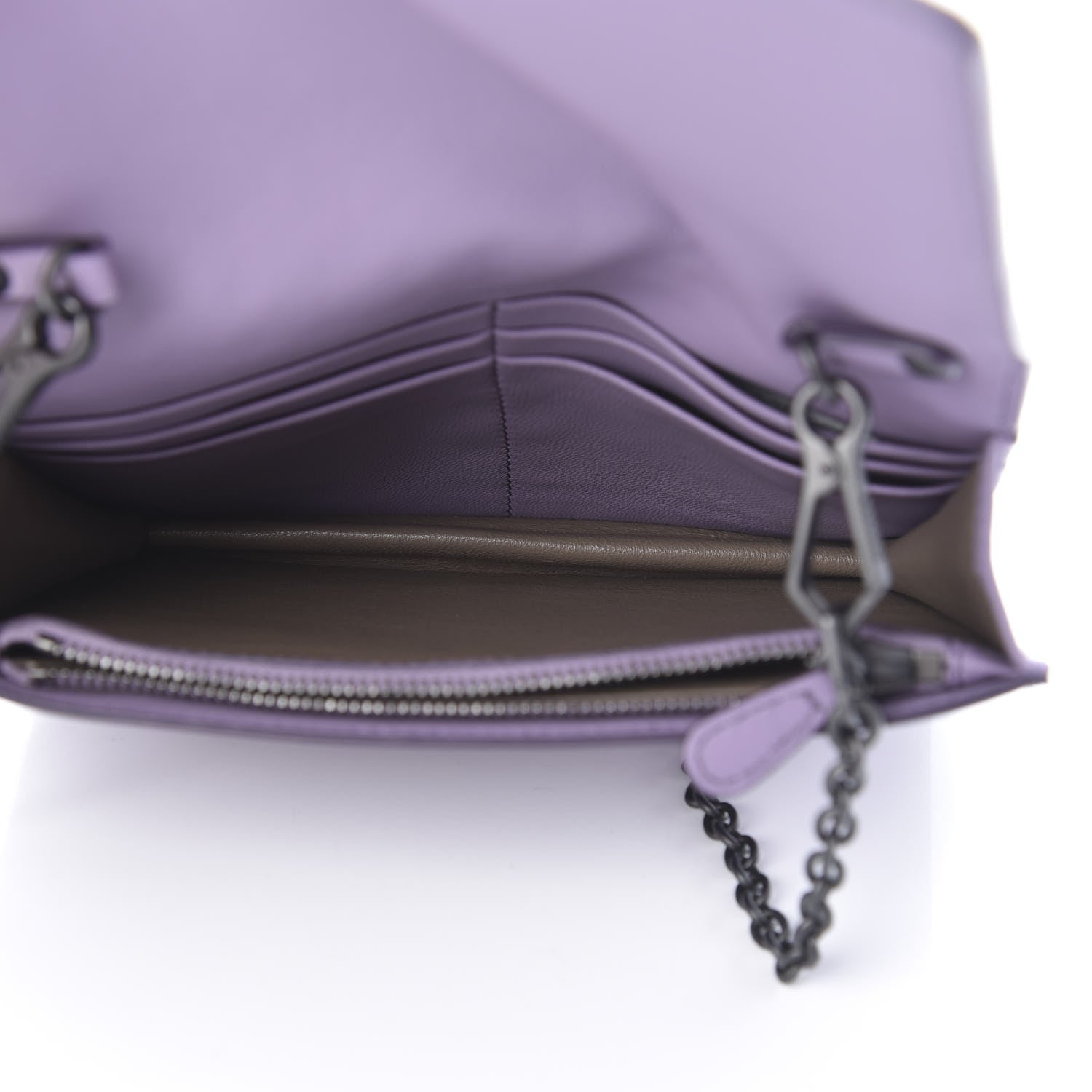 Bottega Veneta Nappa Ayers Intrecciato Butterfly Chain Wallet Lilac 5 of 10
