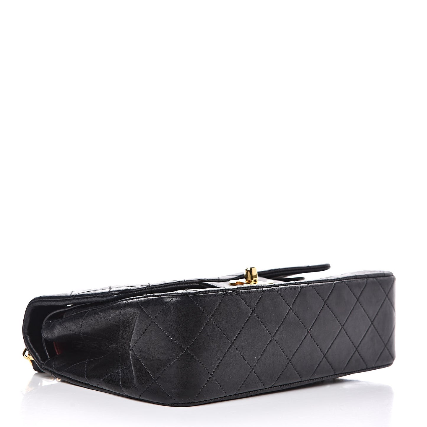 Lambskin Quilted Small Double Flap Black