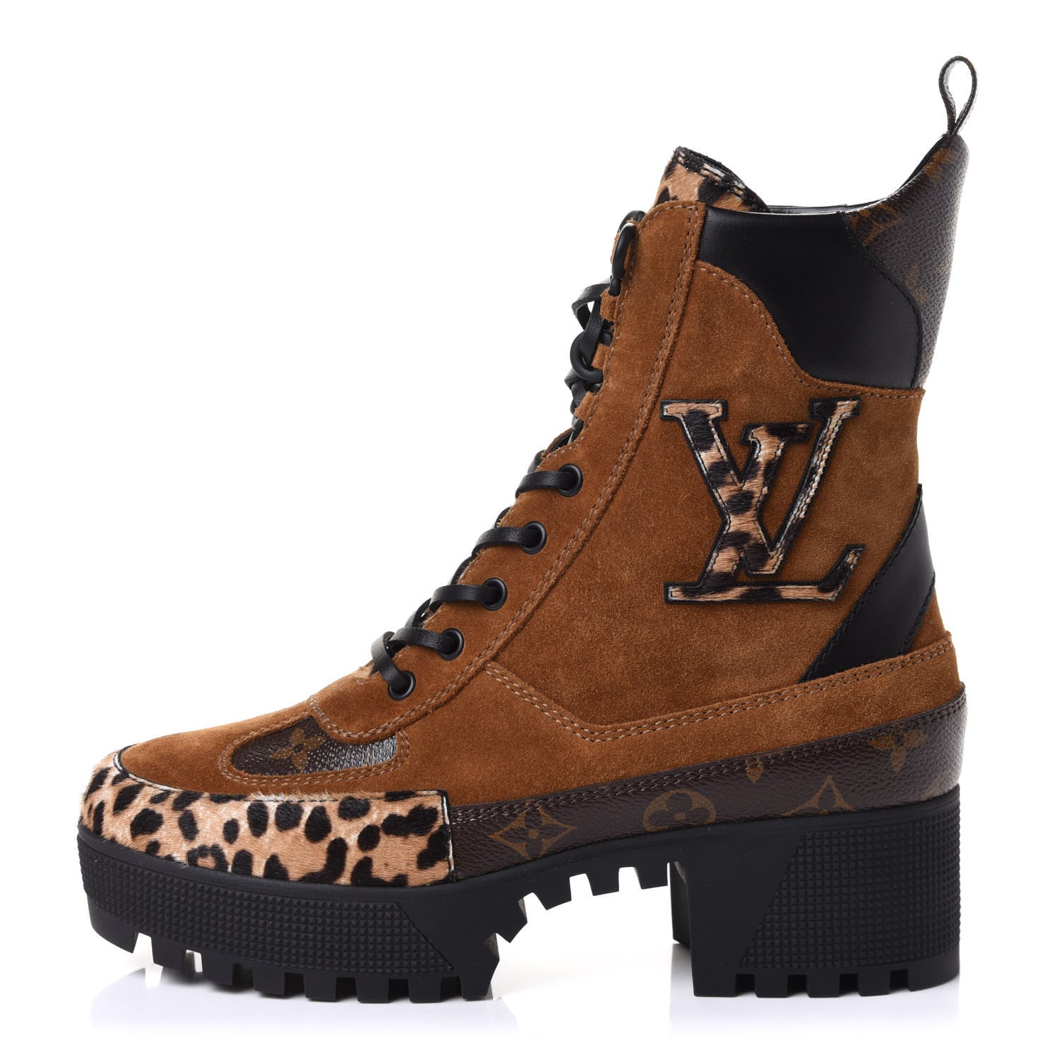 Louis Vuitton Suede Calfskin Monogram Laureate Platform Desert Boots 38 Cognac 1 of 22