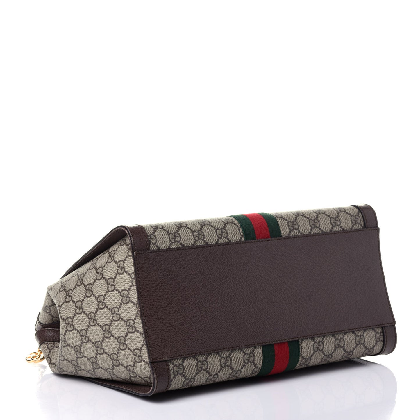 GG Supreme Monogram Web Medium Ophidia Tote Bag Brown