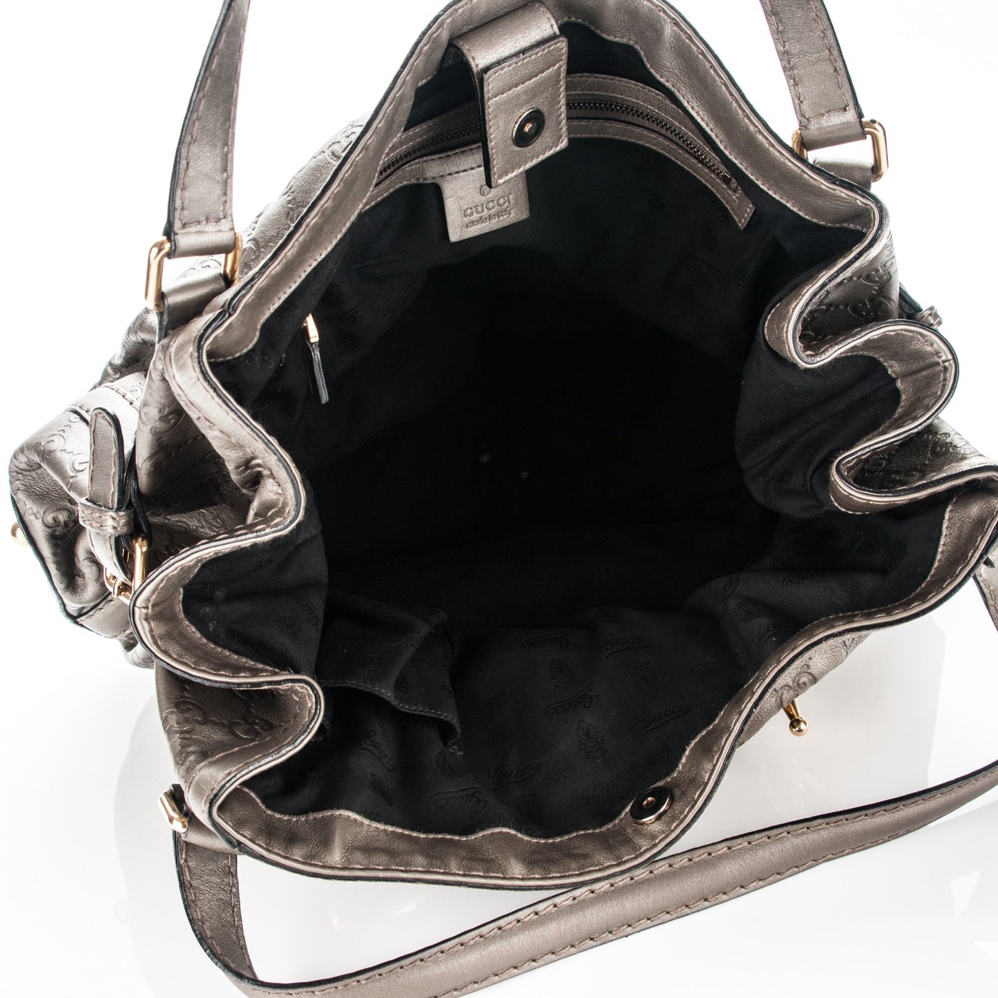 Guccissima Medium Jockey Tote Grey