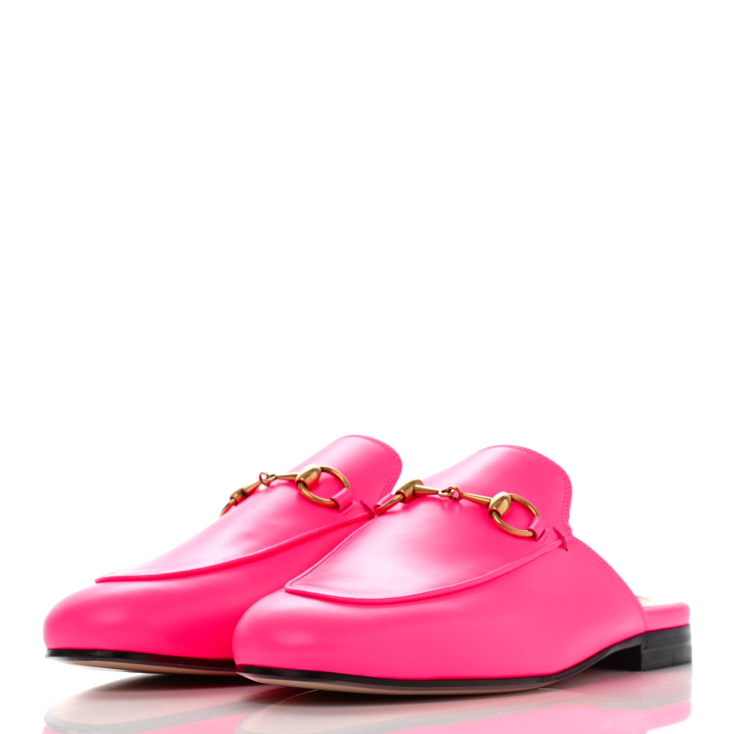 Calfskin Womens Princetown Slippers 35.5 Fuxia Fluo