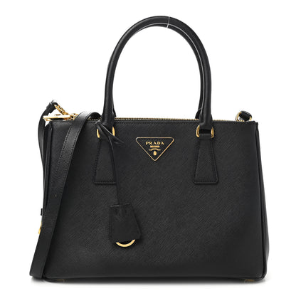 Prada Saffiano Small Galleria Double Zip Tote Black 1 of 11