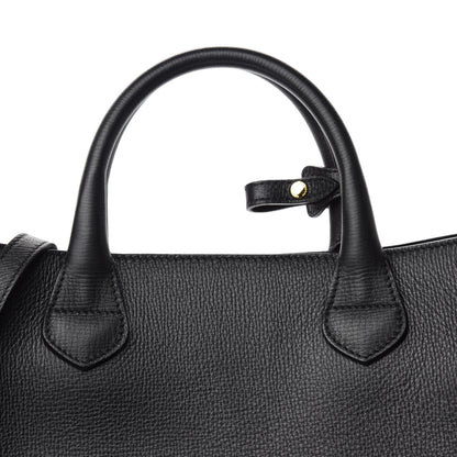Burberry Grainy Calfskin House Check Large Banner Tote Black 12 of 12