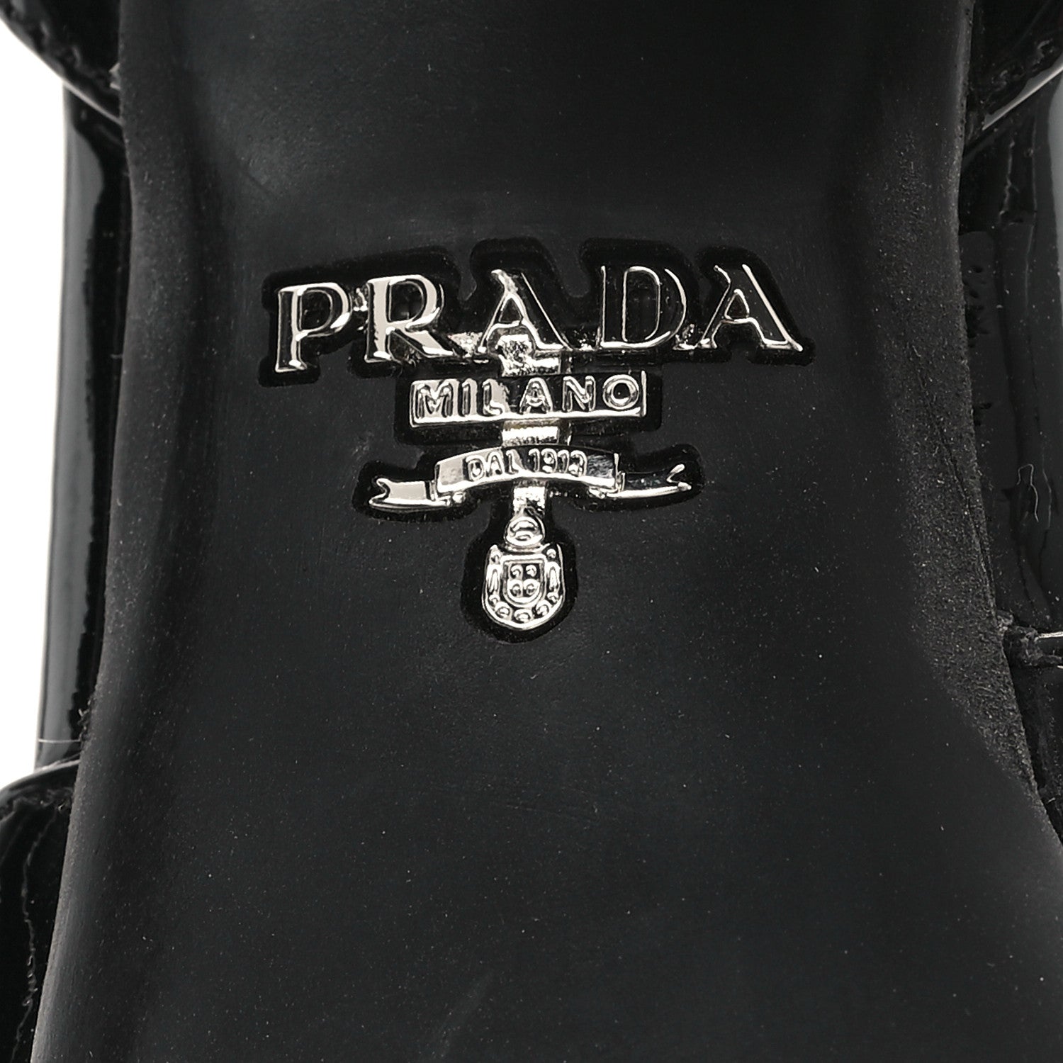 Prada Vernice Platform Sandals 37.5 Black 7 of 10