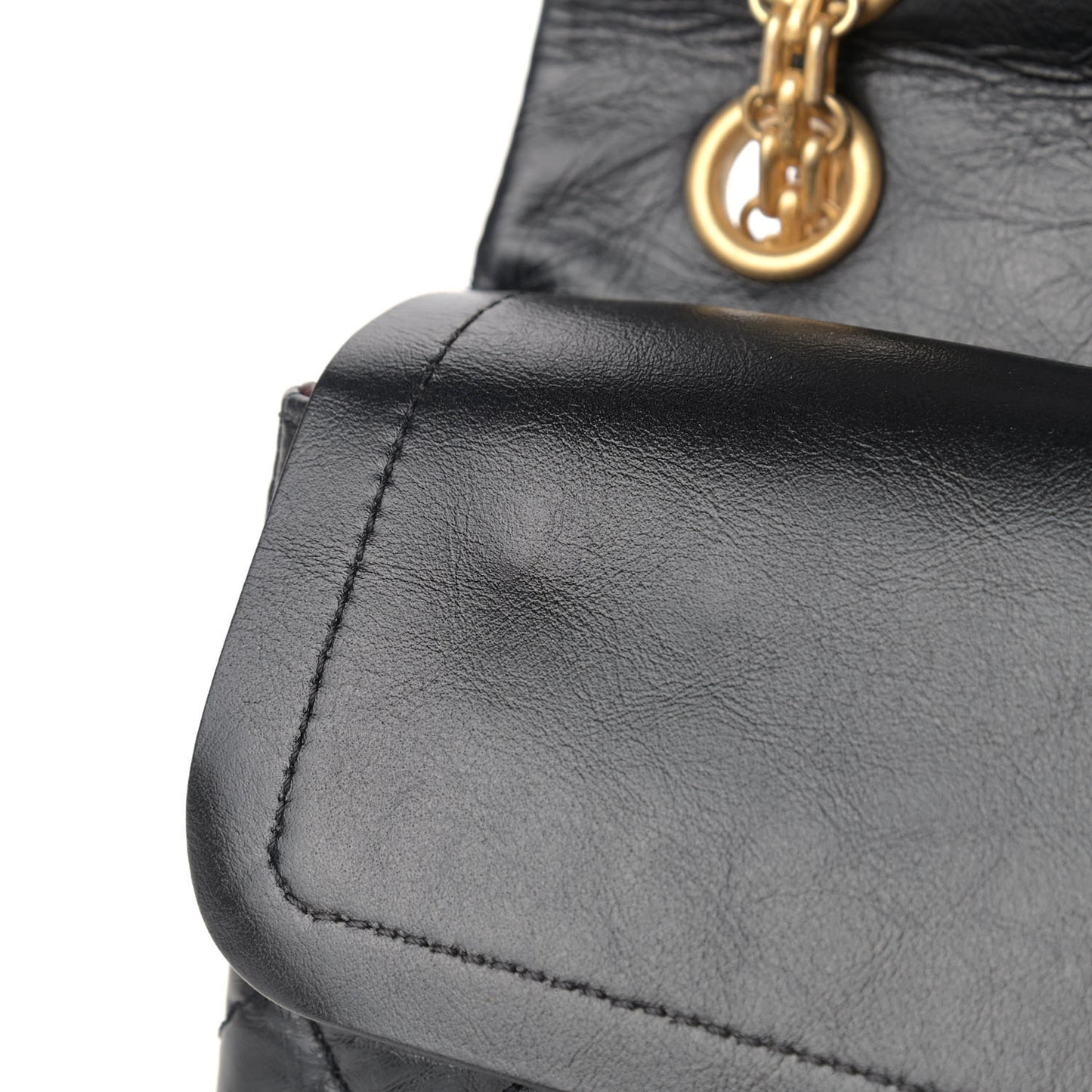 Aged Calfskin Quilted 2.55 Reissue 225 Flap Black